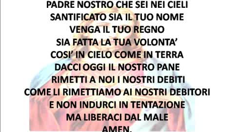 Recitazione del Padre Nostro come scritto nei vangeli e detto da Gesù preghiera con testo è scritta nel Vangelo dell'apostolo Matteo al capitolo6 della Bibbia PAROLA DI DIO