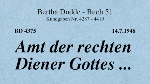 BD 4375 - AMT DER RECHTEN DIENER GOTTES ....