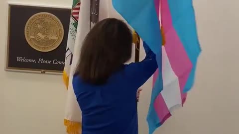 Rep. Newman Puts up Trans Flag Across From MTG's Office to Spite Her