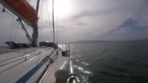 Wow Timelapse of a Yacht Sailing and sunset in Spain