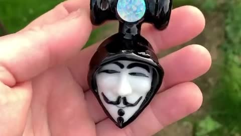 Hooded Anonymous Pendant With Opal