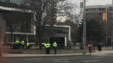 Peaceful Protestors Arrested at Hamilton City Hall - Jan 17th, 2021