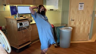 Expecting mother performs labor dance for her 8th pregnancy