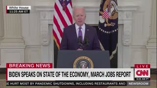 Biden Crunches Something in Mouth During Speech, Appears to Be Eating