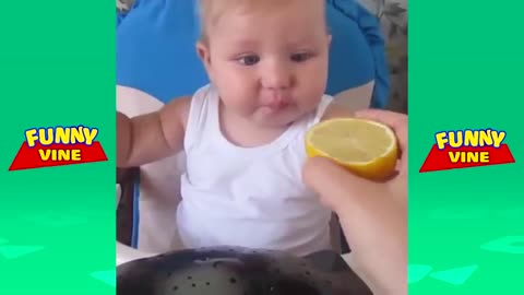 Babies Eating Lemons for The First Time | Funny kids🤯😛