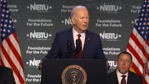 BIDEN, reading from his teleprompter: "Four more years? Pause?"
