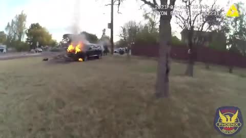 Police - Man SAVED from BURNING car