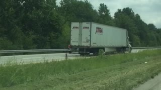 Semi Drives on the Wrong Side of Interstate