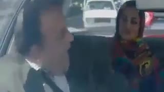 Couple arguing about their marriage in a taxi