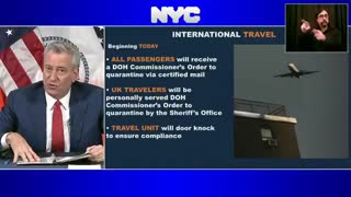 Bill deBlasio: NYC to Enforce Quarantine Order for U.K. Travelers with Home Visits