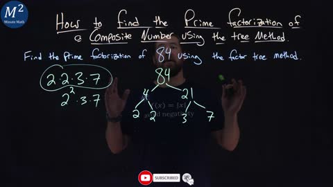 How to Find the Prime Factorization of a Composite Number Using the Tree Method | 84 | Part 2 of 2