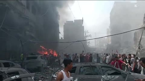 Extremely Graphic Video after an Airstrike hit Jabalia camp in Gaza