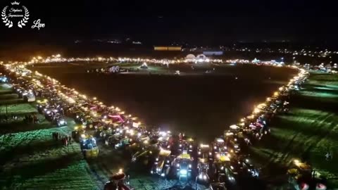 European Farmers: A Nighttime Display of Protest