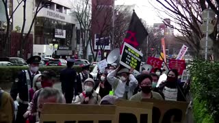 Anti-Olympics protesters march in Tokyo