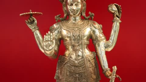 38" Large Standing Lord Vishnu | Handmade | Made In India | Exotic India Art