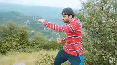 Boxing Routine on a Hill