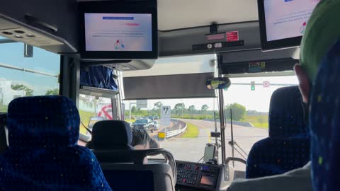 Riding Mears Connect from Orlando International Airport to our Disney Resort.