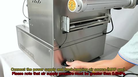 table top semi-automatic map tray sealer operation demonstration