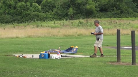 F-16 "Blue Angels" Scale Model Taxis Down Runway