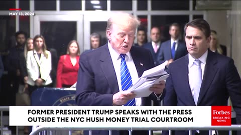 Trump Speaks With The Press After Michael Cohen Testifies In NYC Hush Money Trial