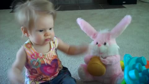 Easter Bunny Teaches Baby Girl Some New Dance Moves