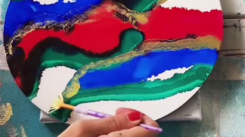 Alcohol Ink Charcuterie Tray DIY