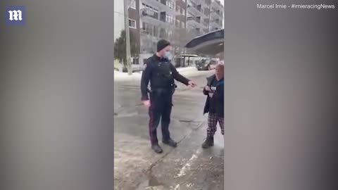 Great-grandfather handcuffed for honking in support of Freedom Convoy