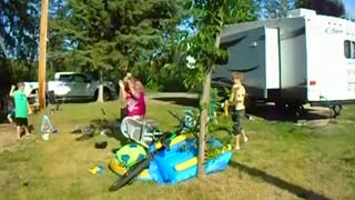 Mom gets hit in face with water balloon, in Slow Motion, Hilarious, must watch kids reaction funny !