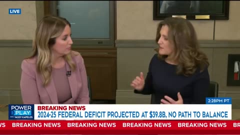 Amazing, How Chrystia Freeland Effortlessly lies all while "Jonesing" and defends federal budget.