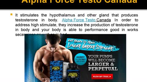 Alpha Force Testo Canada Reviews, Cost, Price and Free Trial