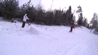 Snow ramp snowboard shoulder land