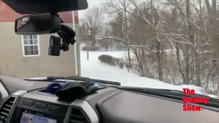 Eric Deters The Bulldog shows off his winter driving skills in the Ford F-150