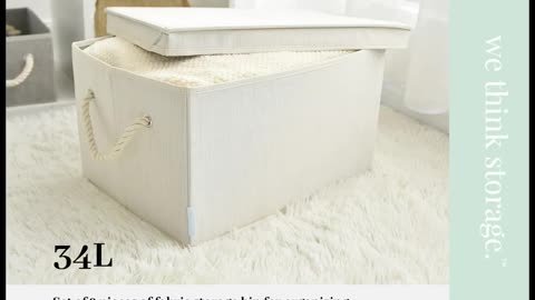 We think storage 34L Fabric Storage Bin, Keep Your Living Space Neat and Orderly