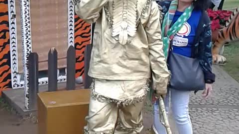 gold man in Baguio Philippines.