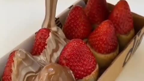 Delicious for lovers of chocolate and strawberries