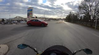 Cars Collide Right in Front of Rider