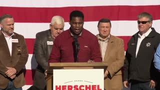 Herschel Walker holds campaign rally in Georgia Thursday.
