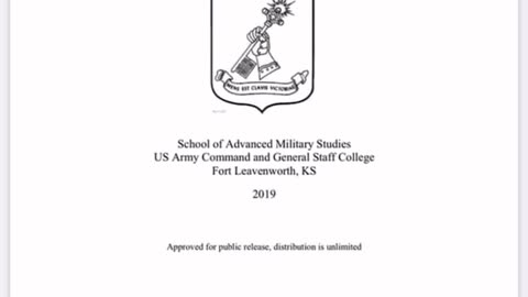 2019 Manual: Shaping the Deep Fight - absolute proof of Military Operation / Occupancy