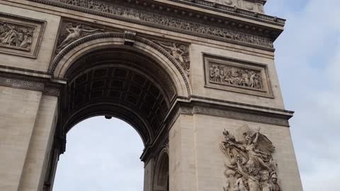 Champs de Alysee streest Paris and triumphal arch