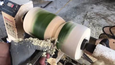 How Bamboo wood turning into Unique Masterpiece Vase Lathe | MrHow Primitive Technology