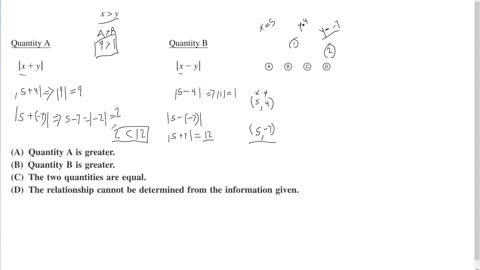 Comparing Absolute Values. Practice GRE with a Cambridge PhD.