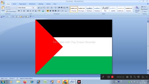 palestine flag in ms word