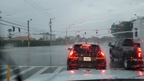 Driving in Heavy Florida Rain Storm