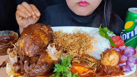 asmr eating whole chicken curry funny asmr satisfying