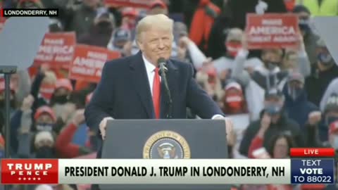 Crowd Chants "WE LOVE YOU!" President Trump Londonderry New Hampshire