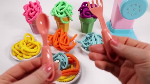 Making Frozen yogurt Imagine Play Making Vivid PlayDoh Noodles Pasta 😊🥰🙋‍♂️🙋👍👍