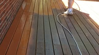 Mike staining a deck ( solid stain)