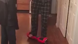 Dad Trying to Use a Hoverboard