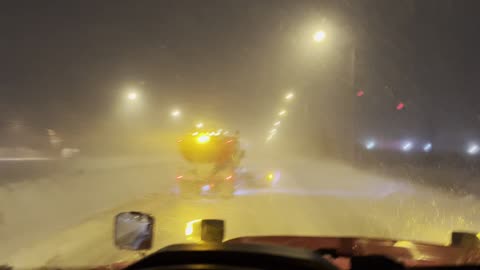 Snow plowing with a truck