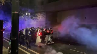 Portland police retreat after Antifa throws fireworks at them